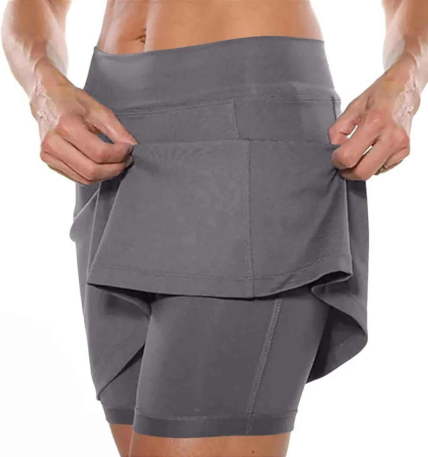 Athletic Shorts Lightweight High Waist Skinny Joggers Elastic Yoga Culottes for Women Print