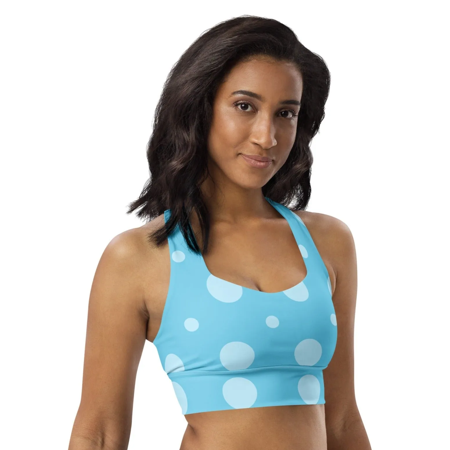 Baby Blue Polka Dots Sports Bra | Fitness Bra lioness-love