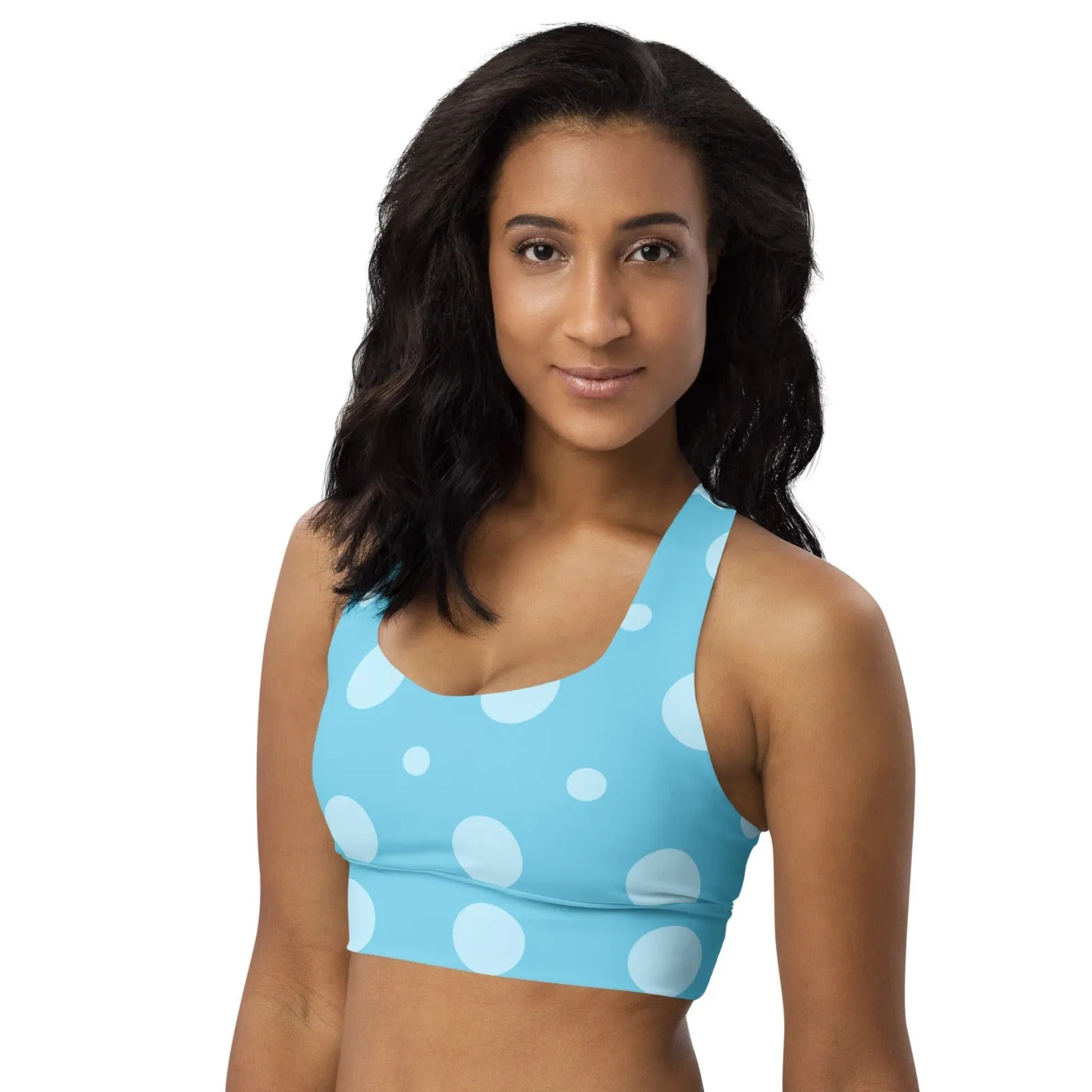 Baby Blue Polka Dots Sports Bra | Fitness Bra lioness-love
