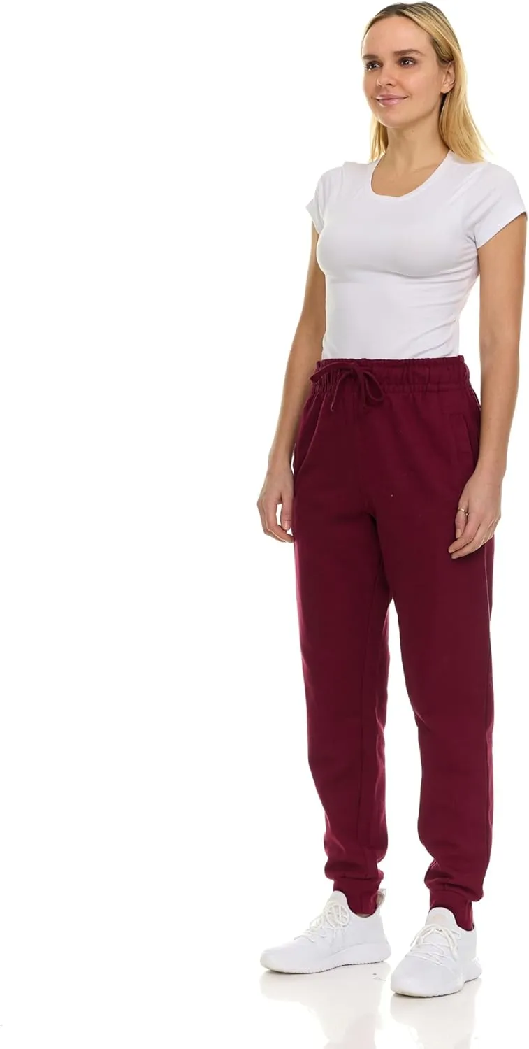 BILLIONHATS 12 Pack Women Jogger Sweatpants, Bulk Comfy Fleece-Lined with Ribbed Cuffs for Charities & Shelter Home Donations