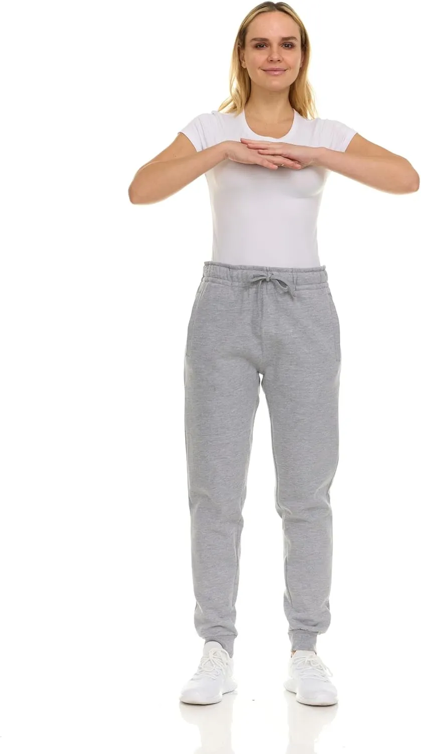 BILLIONHATS 12 Pack Women Jogger Sweatpants, Bulk Comfy Fleece-Lined with Ribbed Cuffs for Charities & Shelter Home Donations