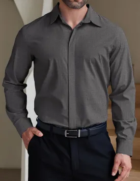 COOFANDY Men's Formal Dress Shirt Hidden Button Front Wrinkle Free Shirt Regular Fit Stretch Business Casual Shirts