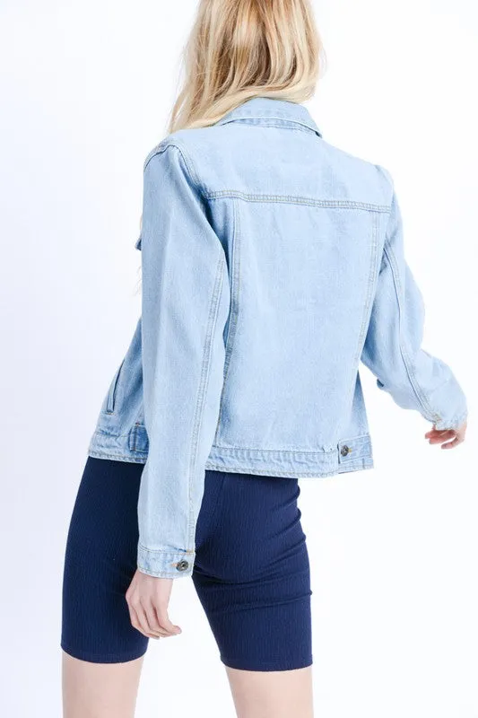 Custom Light Wash Denim Jacket