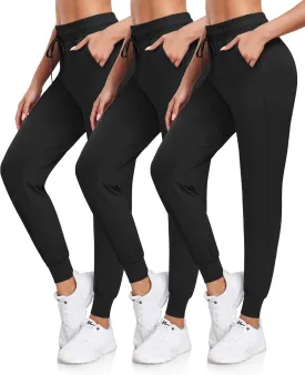 DHSO 3 Pack Sweatpants for Women-Womens Joggers with Pockets Athletic Leggings for Workout Yoga Running Pants Trousers