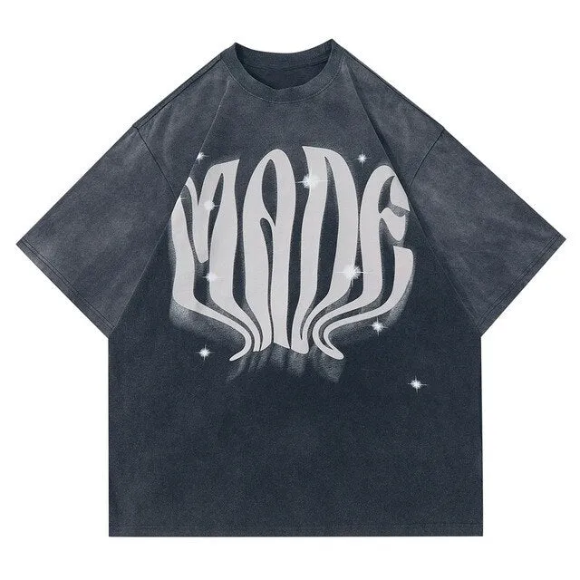 Extreme Aesthetic 'Surreal' Acid Wash Cotton T-Shirt