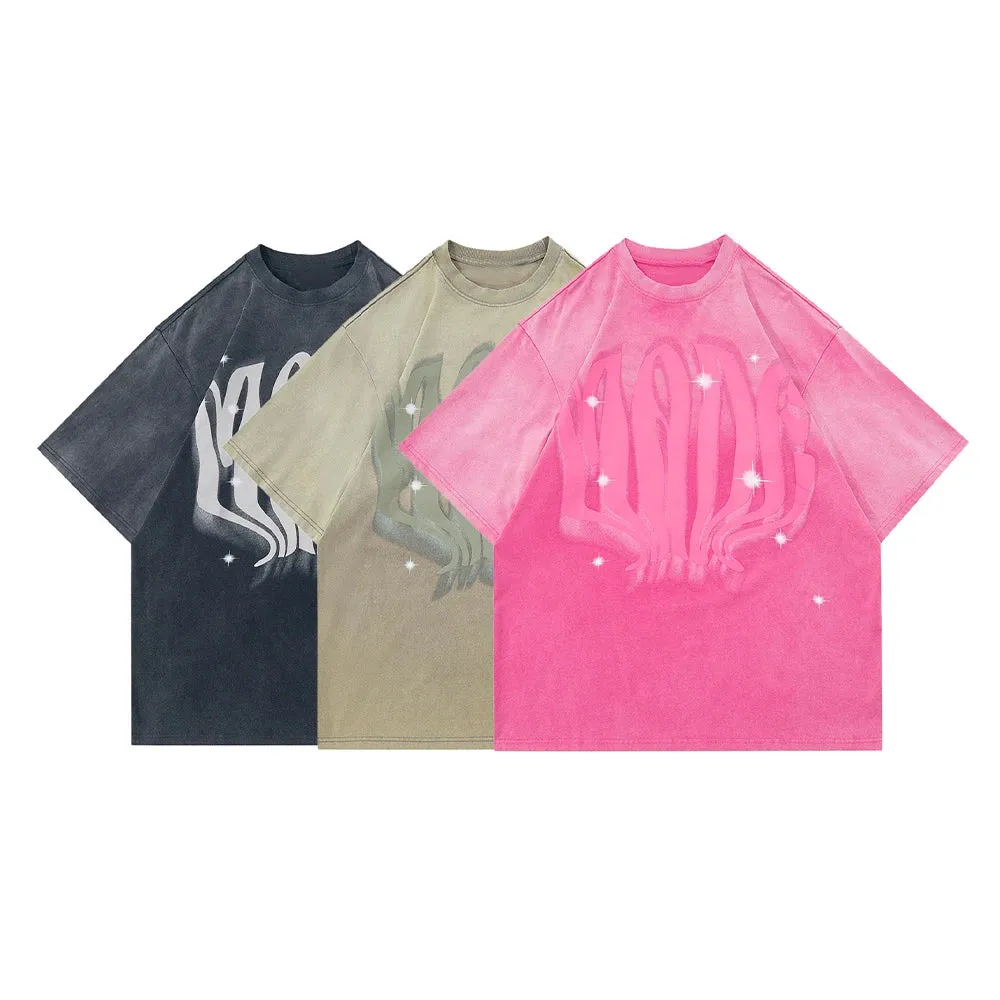 Extreme Aesthetic 'Surreal' Acid Wash Cotton T-Shirt