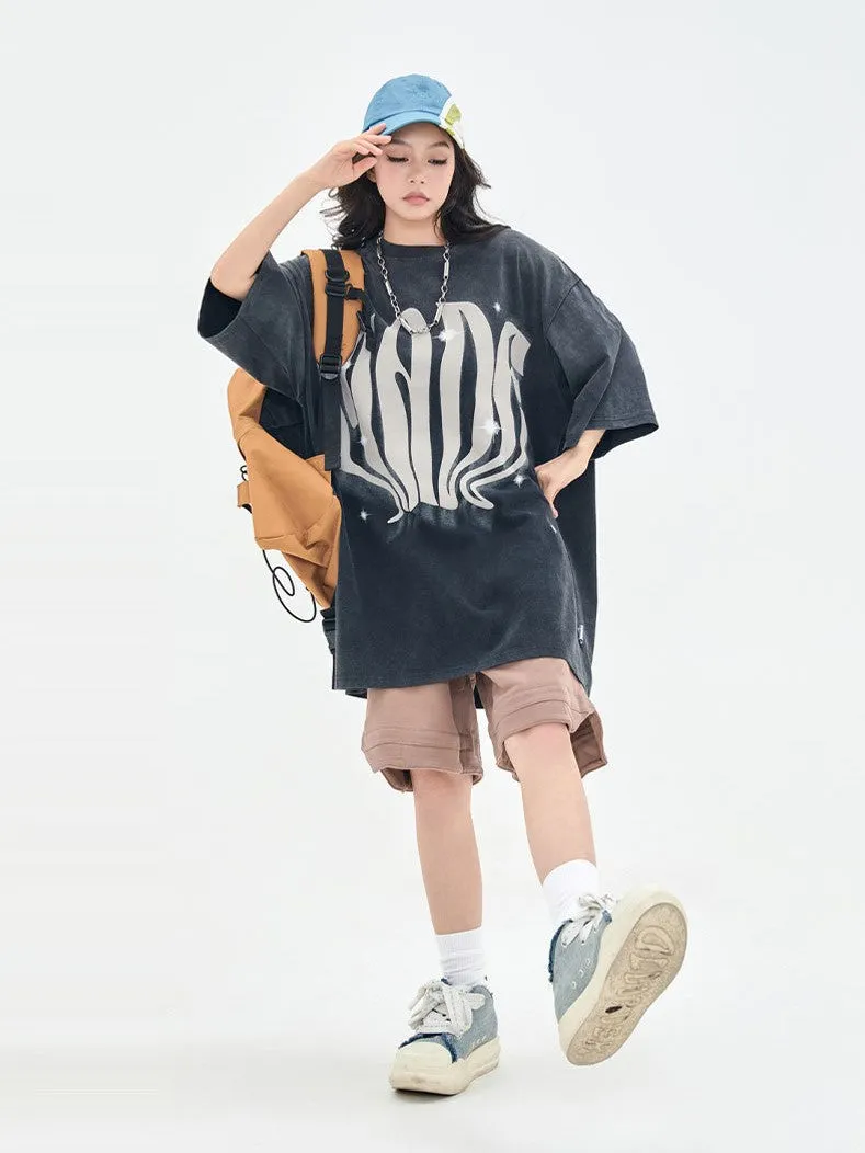 Extreme Aesthetic 'Surreal' Acid Wash Cotton T-Shirt