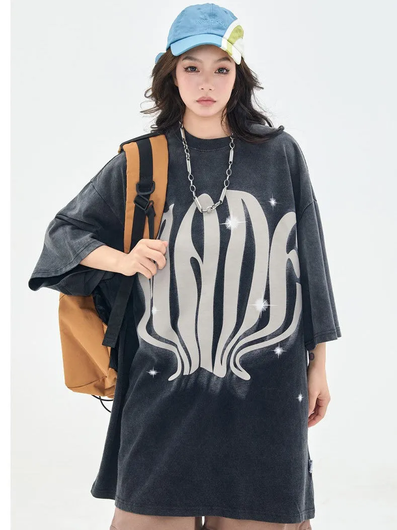 Extreme Aesthetic 'Surreal' Acid Wash Cotton T-Shirt