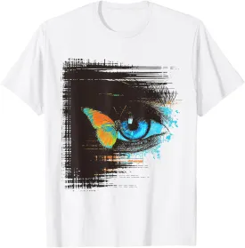 Eyes Art Drawing Butterfly Painting Abstract Graphic T-Shirt