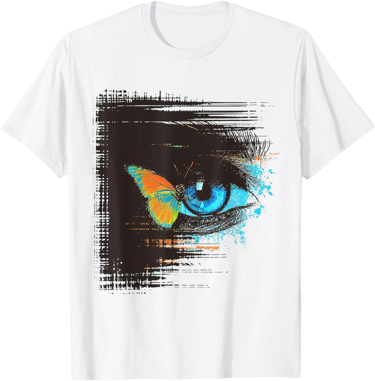 Eyes Art Drawing Butterfly Painting Abstract Graphic T-Shirt