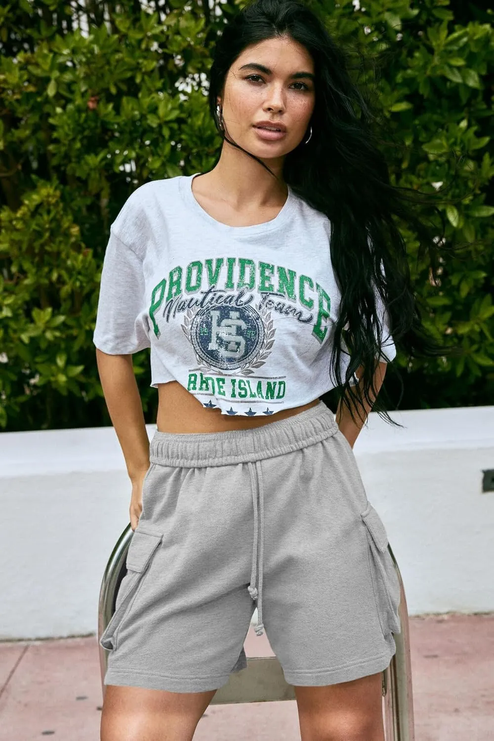 Fisoew Sweat Shorts for Women Casual Summer Drawstring Cargo Short Athletic Running Workout Baggy Shorts