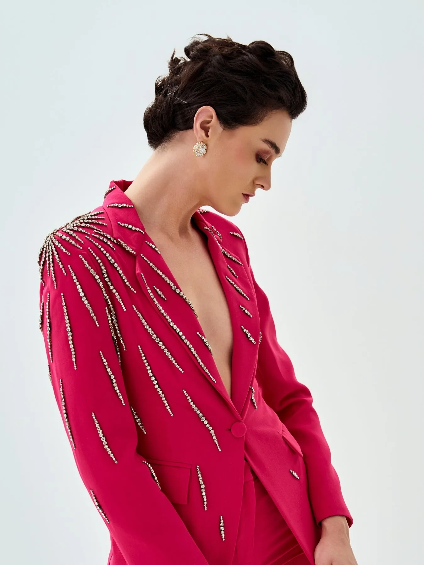 Fuchsia Embellished Blazer