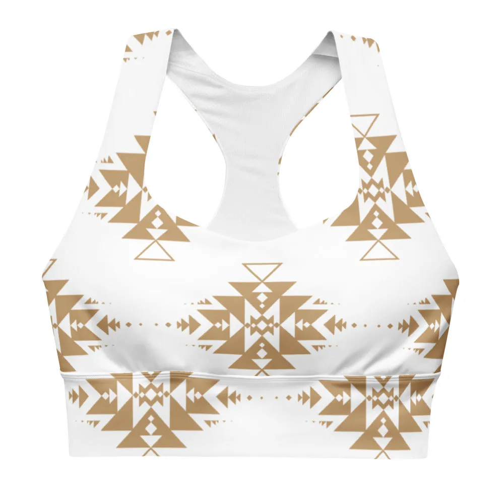 Gold Aztec Longline sports bra