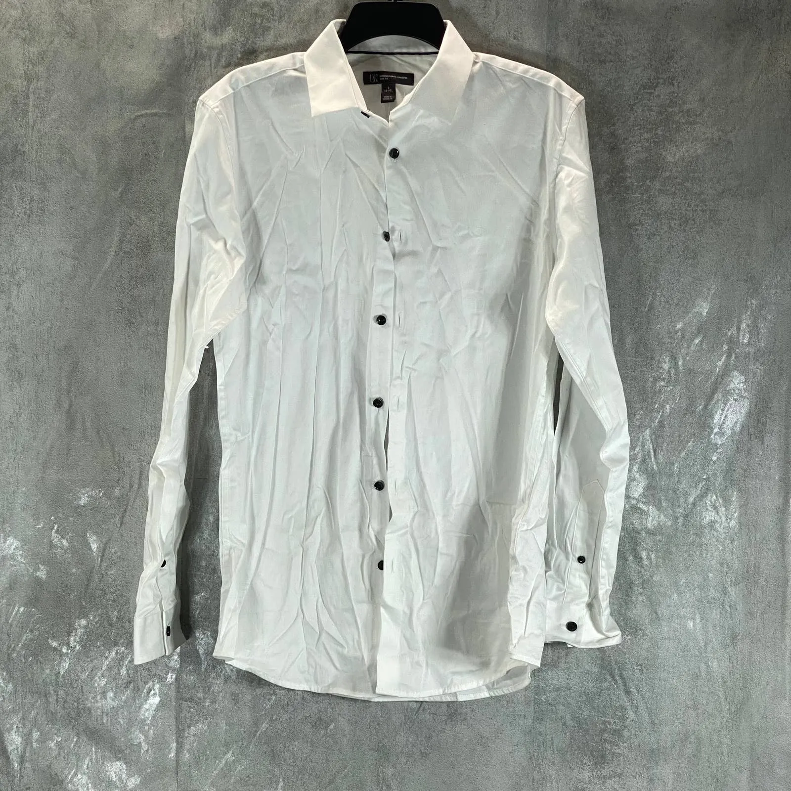 INC INTERNATIONAL CONCEPTS Men's White Pure Slim-Fit Button-Up Dress Shirt SZ S