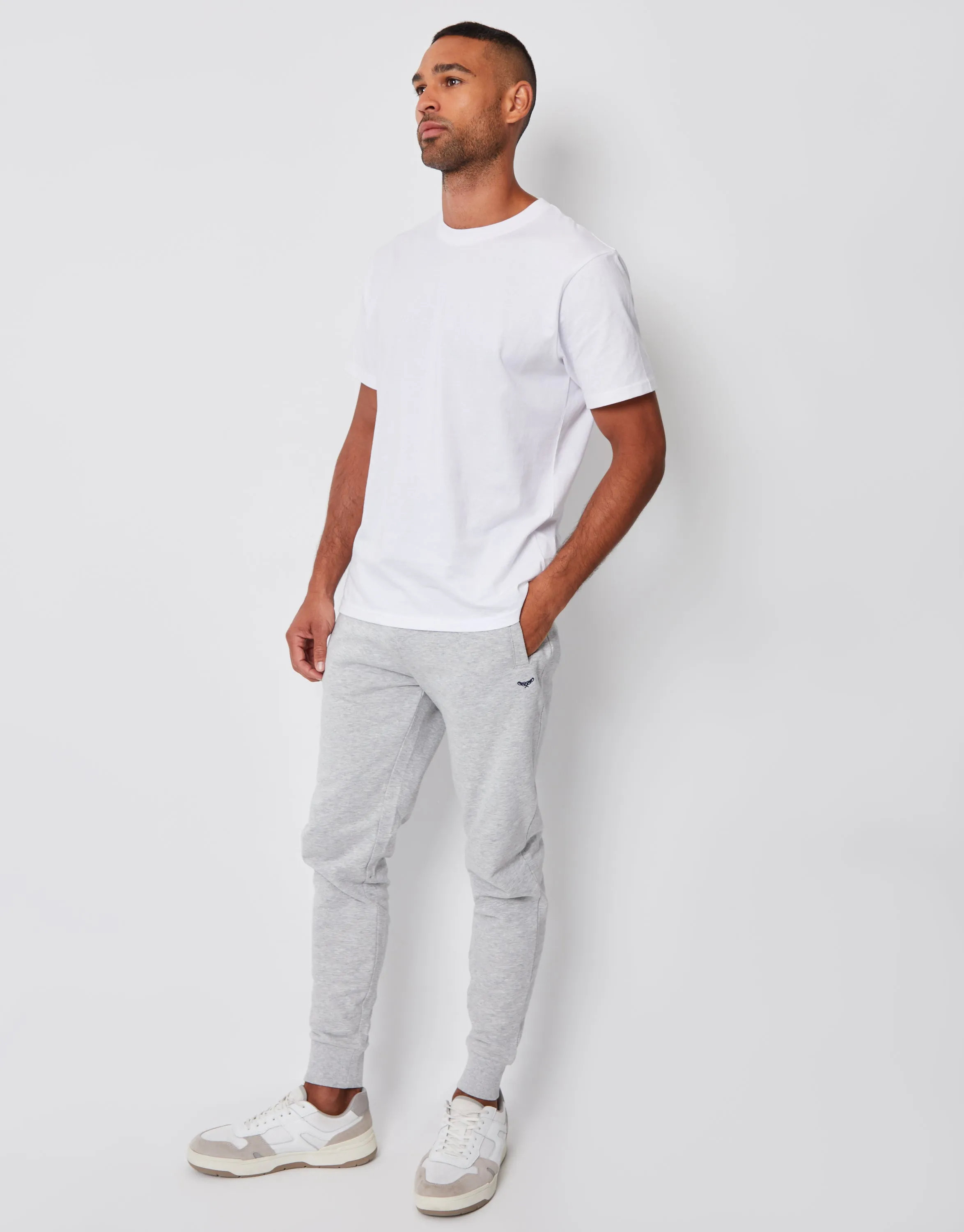 Men's Light Grey Regular Fit Joggers