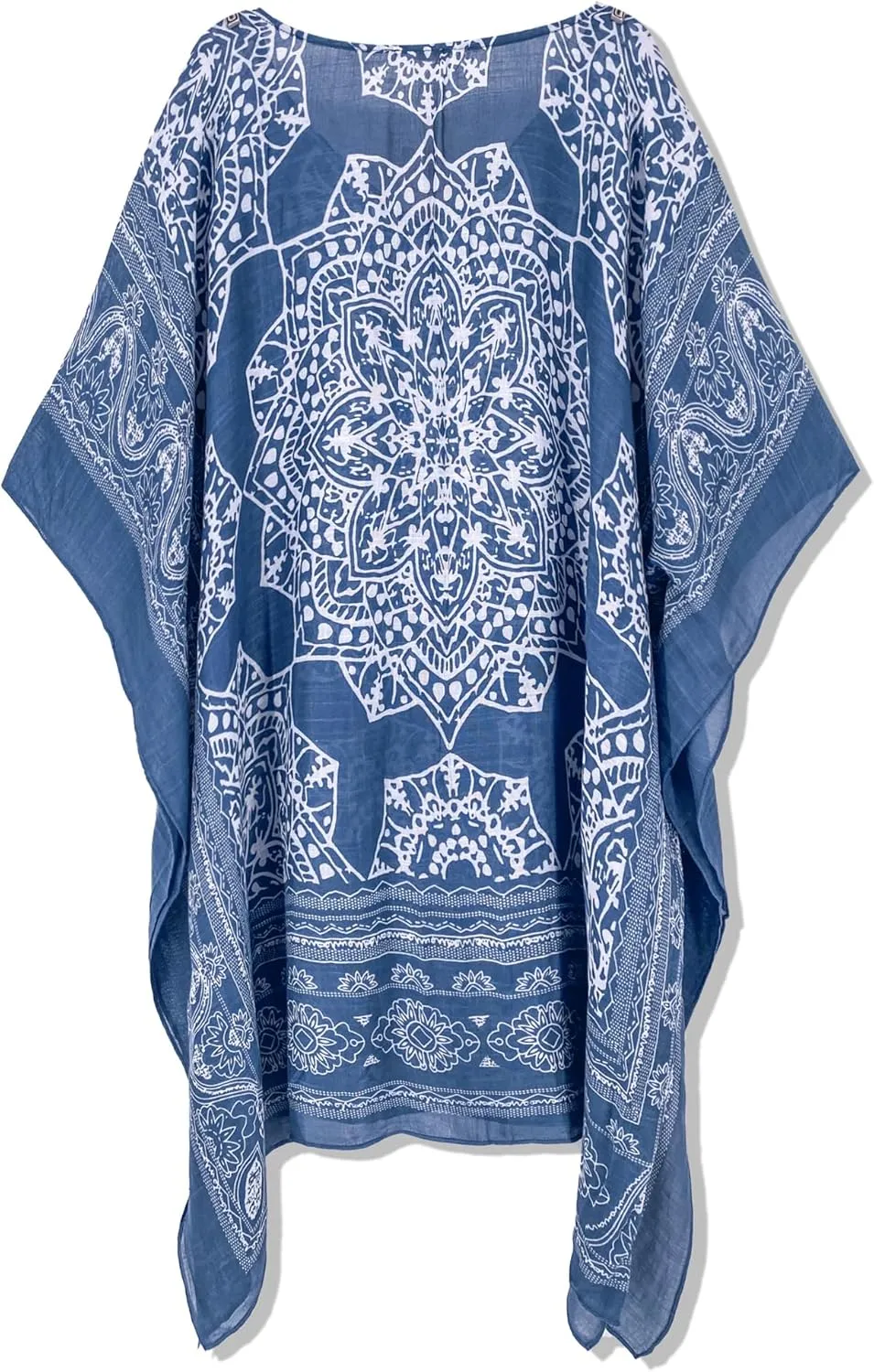 Moss Rose Women's Beach Kaftan Dresses Kimono Swimsuit Cover up for Bathing Suit with Floral Pattern