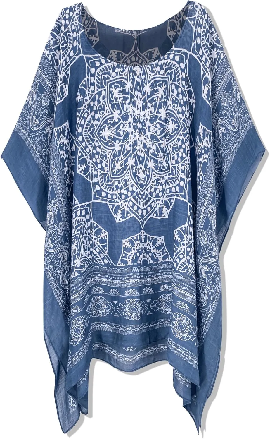 Moss Rose Women's Beach Kaftan Dresses Kimono Swimsuit Cover up for Bathing Suit with Floral Pattern