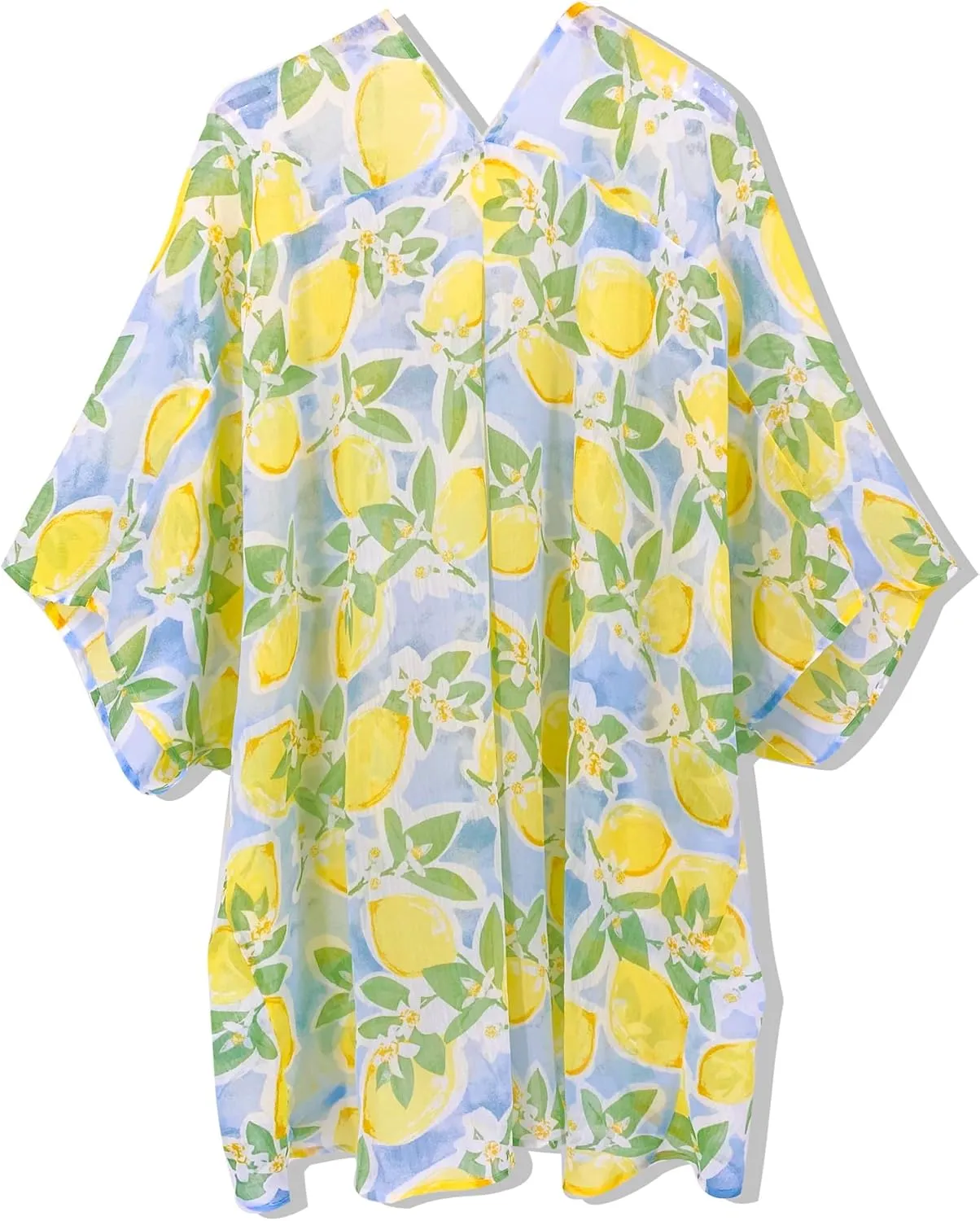 Moss Rose Women's Beach Kimono Coverup Sheer Chiffon Cover Ups, Casual Loose Open Front Cardigan Tops