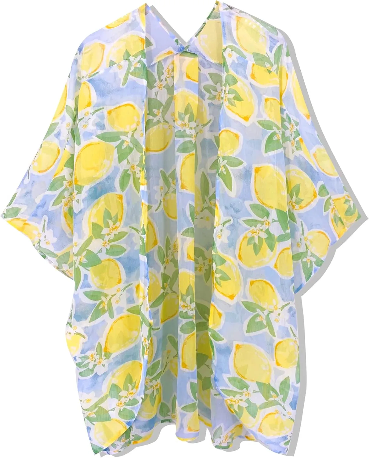 Moss Rose Women's Beach Kimono Coverup Sheer Chiffon Cover Ups, Casual Loose Open Front Cardigan Tops