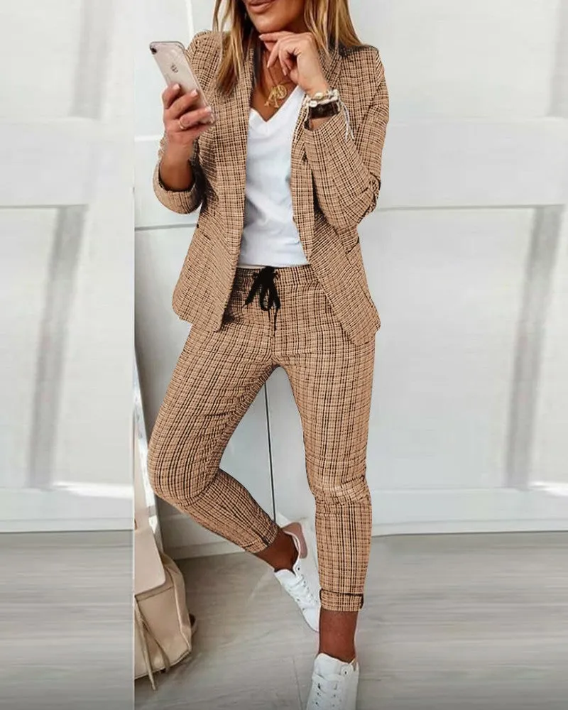 New Casual Women's Straight Trousers Suit