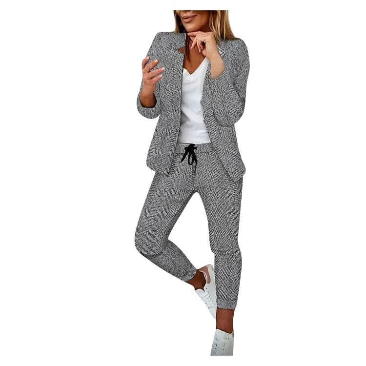 New Casual Women's Straight Trousers Suit