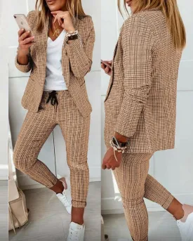 New Casual Women's Straight Trousers Suit