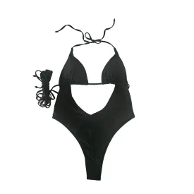 Noir Nautical Cut Out Backless One Piece Swimsuit