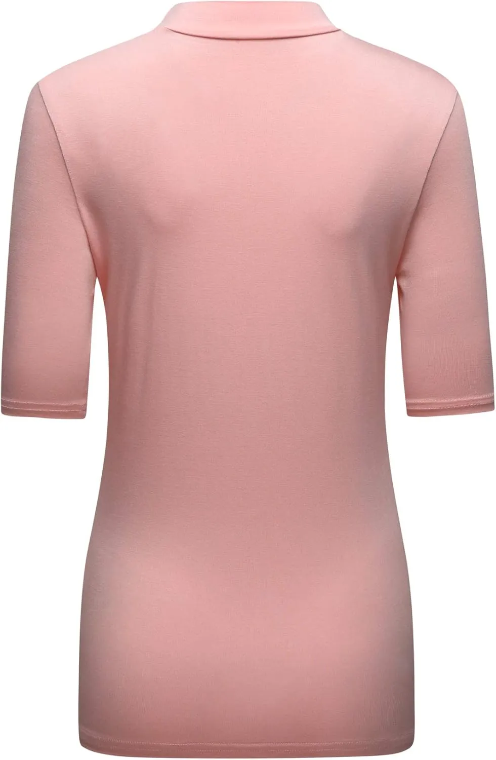 OThread & Co. Women's Half Sleeve Mock Neck T-Shirt Basic Stretch Layer Comfy Casual Top