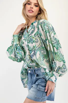 Paisley Print Top