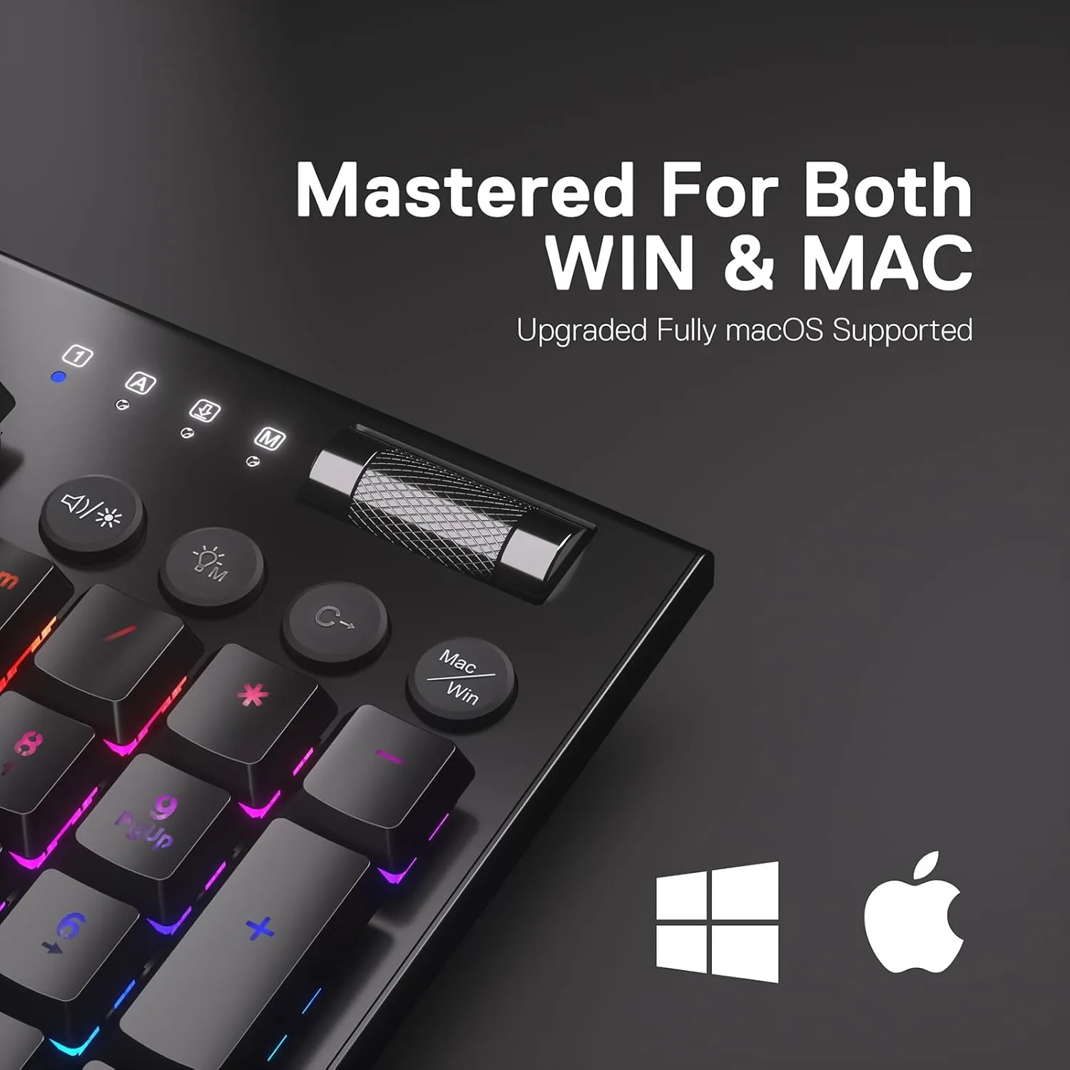 Redragon K618 PRO 3-Mode Wireless RGB Mechanical Keyboard, BT/2.4Ghz/Wired Low Profile Win/Mac Gaming Keyboard w/Ultra-Thin Design, Dedicated Media Control & Tactile Blue Switch
