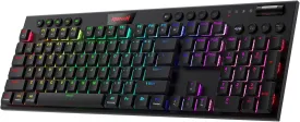 Redragon K618 PRO 3-Mode Wireless RGB Mechanical Keyboard, BT/2.4Ghz/Wired Low Profile Win/Mac Gaming Keyboard w/Ultra-Thin Design, Dedicated Media Control & Tactile Blue Switch