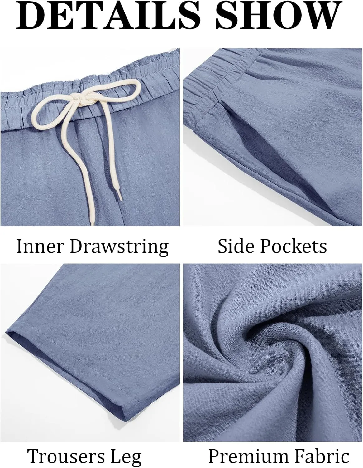Runcati Mens Cotton Harem Capri Pants Yoga Beach Baggy 3/4 Shorts Pants Casual Elastic Waist Hippie Boho Pants