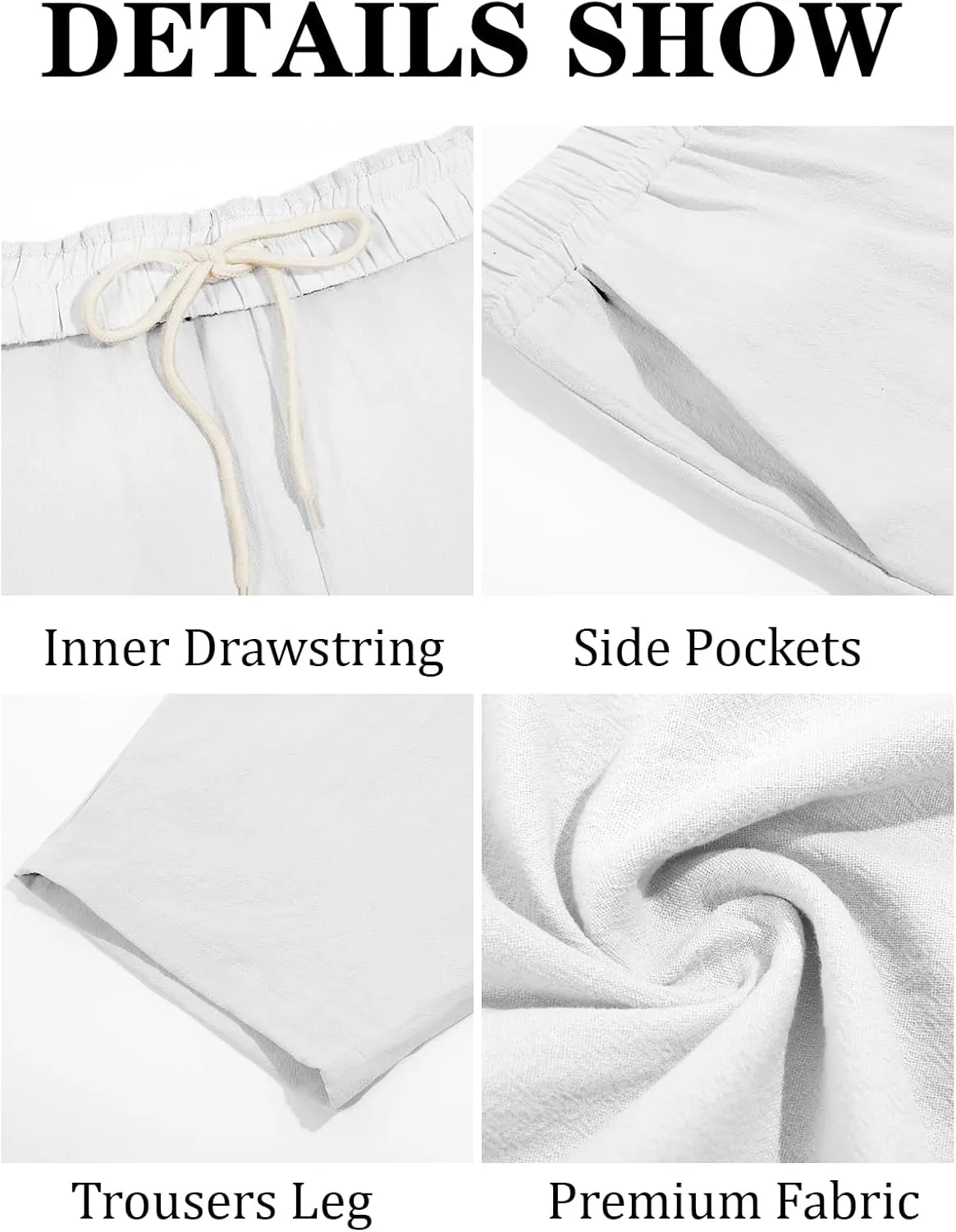 Runcati Mens Cotton Harem Capri Pants Yoga Beach Baggy 3/4 Shorts Pants Casual Elastic Waist Hippie Boho Pants