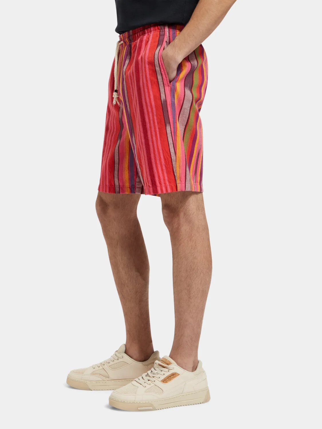 Striped Oxford shorts
