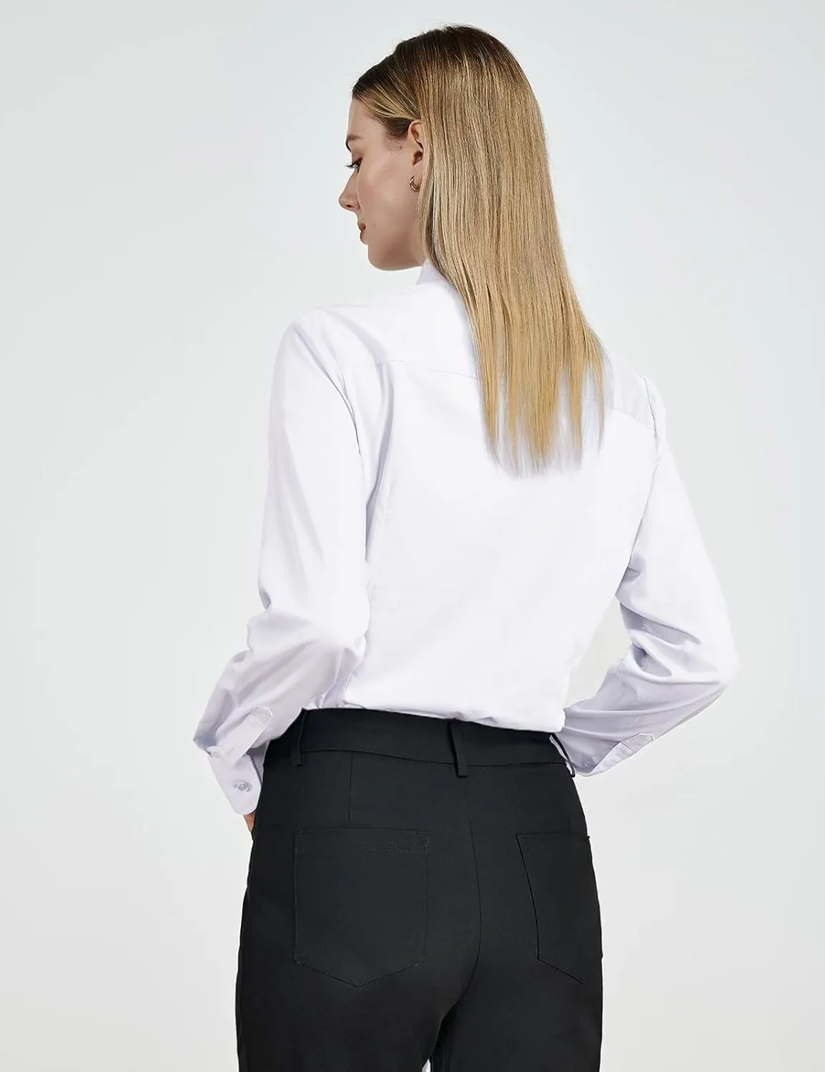 Tapata Womens Bodysuit Blouse Button Down One-Piece Long Sleeve Solid Office Work Shirt Casual Tops