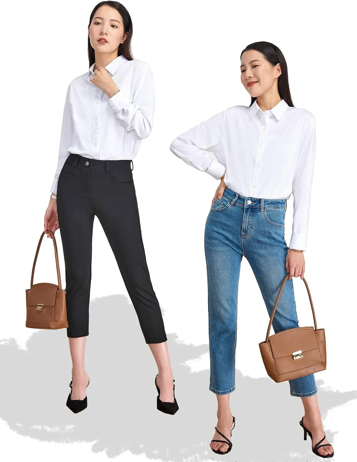 Tapata Womens Bodysuit Blouse Button Down One-Piece Long Sleeve Solid Office Work Shirt Casual Tops