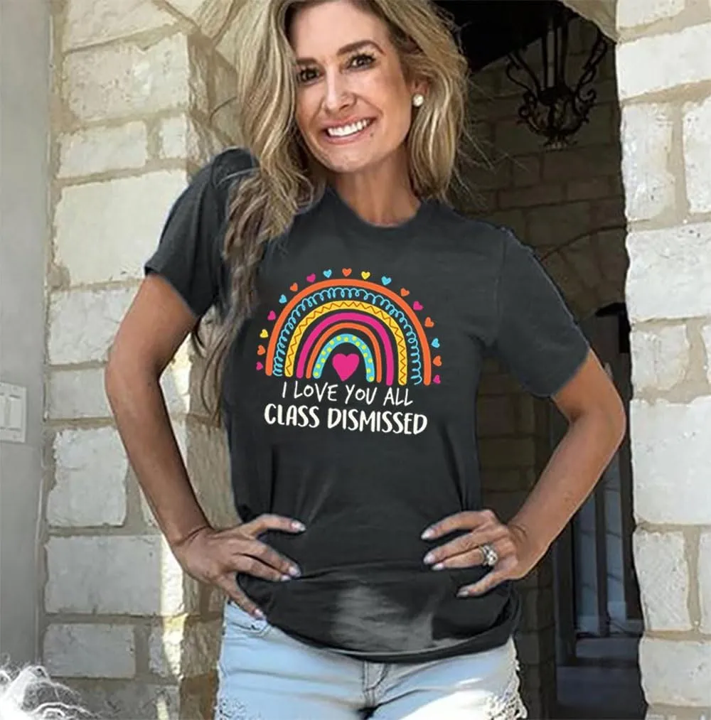 Teacher T Shirt Women Last Day of School T-Shirt Teacher Life Shirts End of Year School Tees Teacher Appreciation Top
