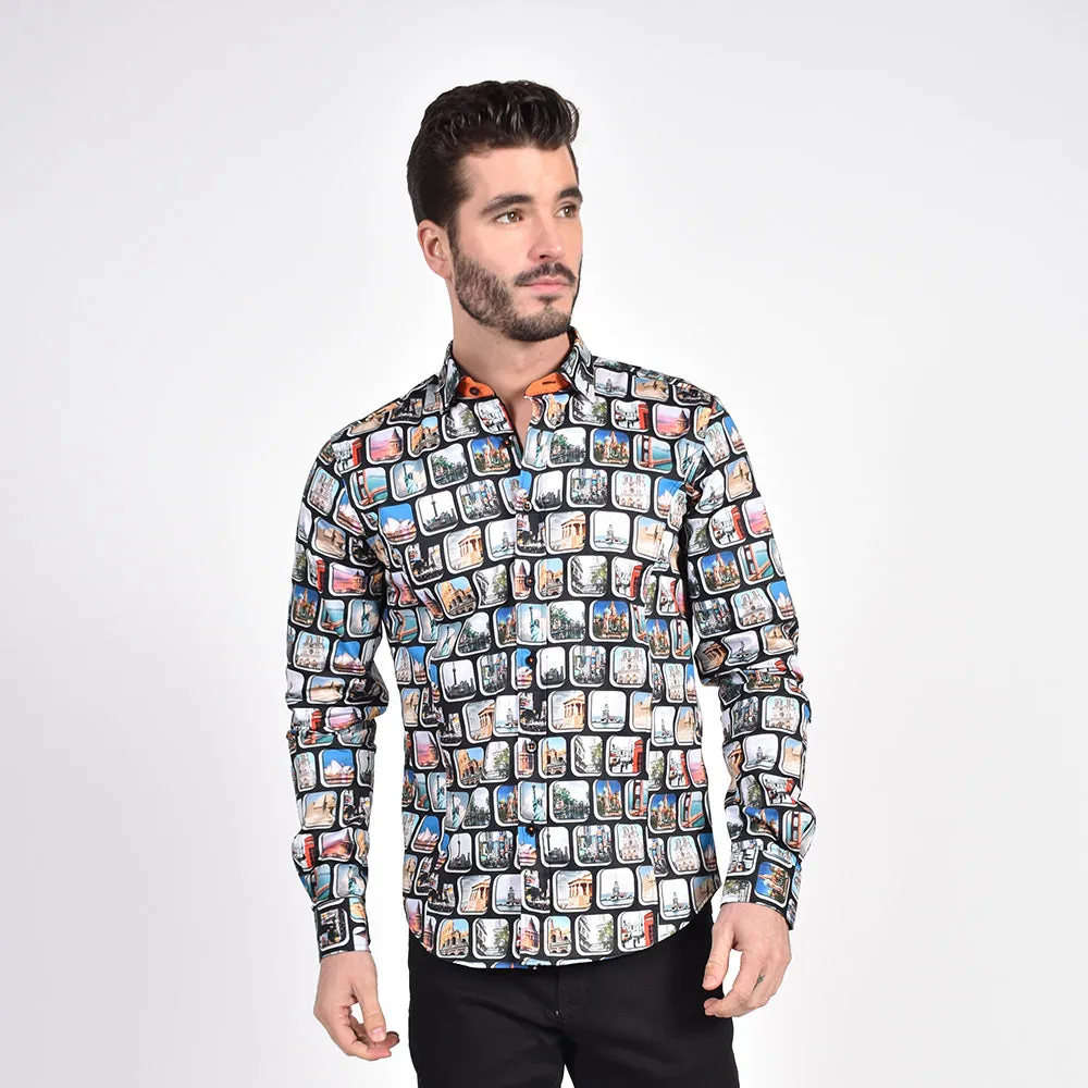 Travel Destination Button Down Shirt