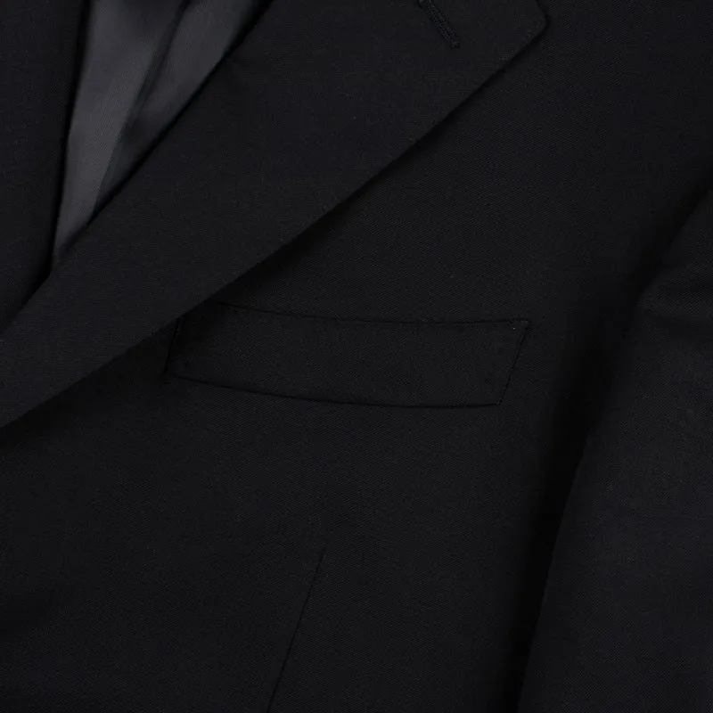two button double open business suit