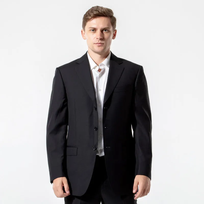 two button double open business suit