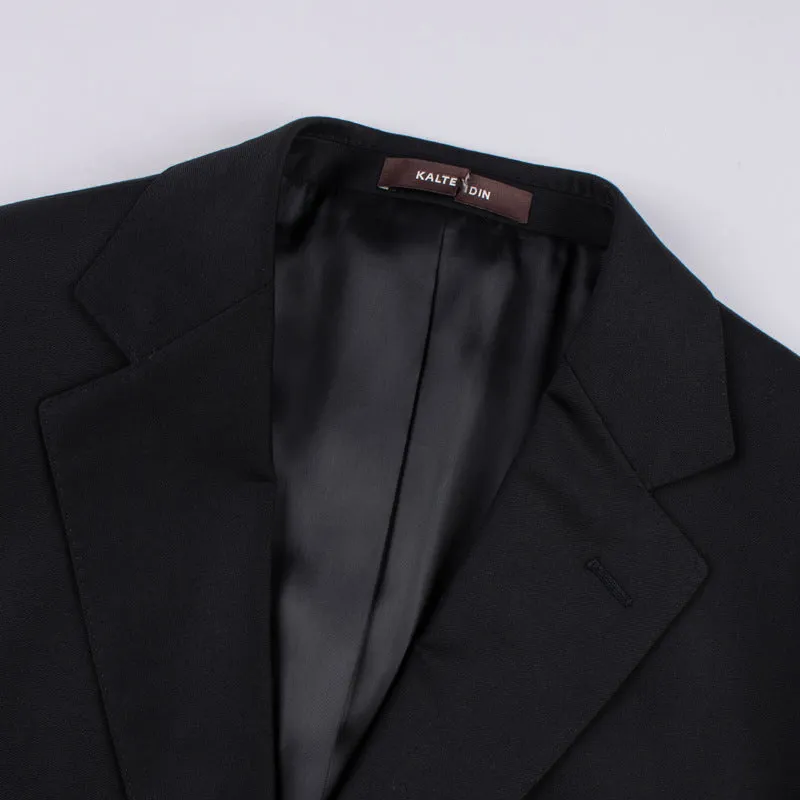 two button double open business suit