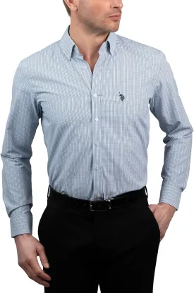 U.S. Polo Assn. Slim Fit Long Sleeve Button Down Dress Shirts for Men Wrinkle Free Long Sleeve Shirt Mens Formal Stretch