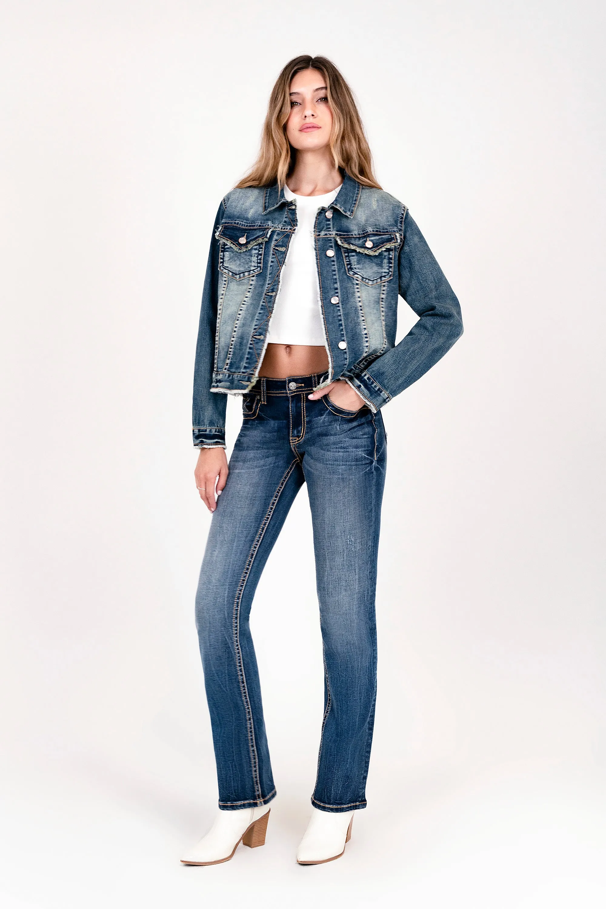 Vintage Light Blue Basic Women's Denim Jacket