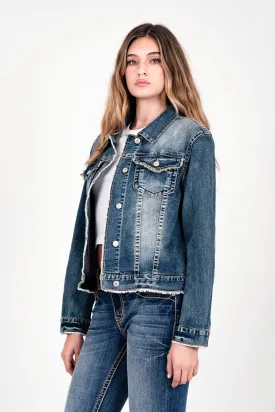 Vintage Light Blue Basic Women's Denim Jacket