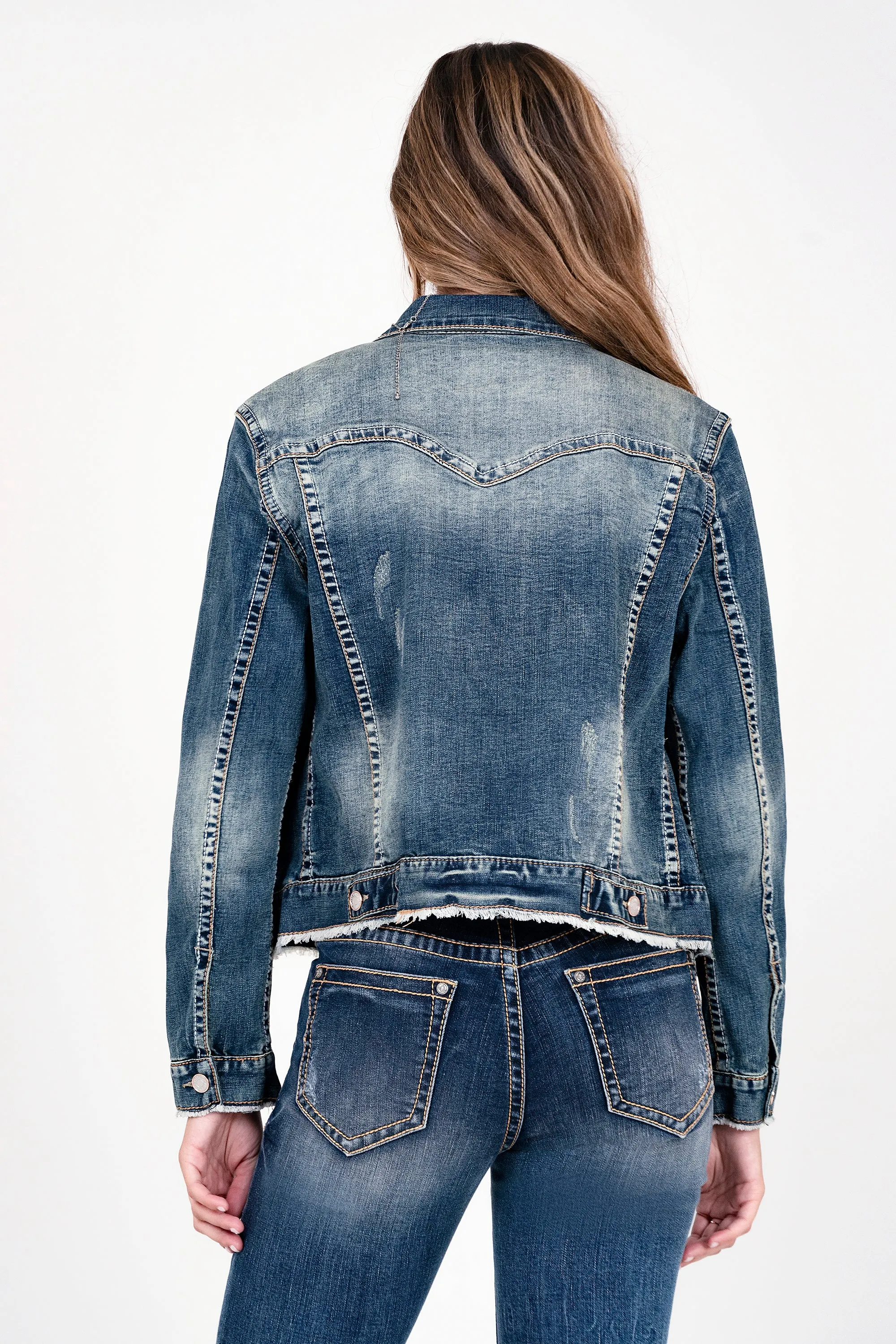 Vintage Light Blue Basic Women's Denim Jacket