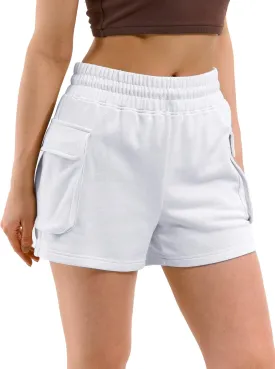 Women Workout Fitness Lounge Comfy Sweat Shorts Athletic Running Drawstring Terry Cotton Shorts