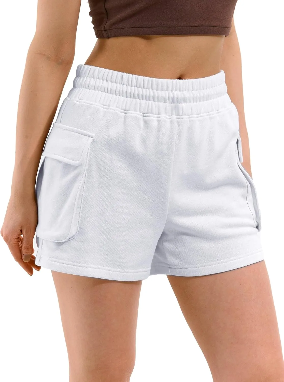 Women Workout Fitness Lounge Comfy Sweat Shorts Athletic Running Drawstring Terry Cotton Shorts