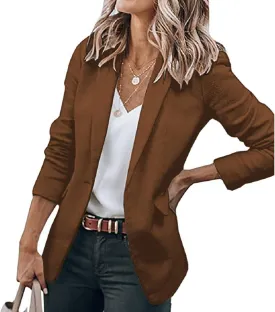 Women's Casual Lightweight Blazer Open Front Lapel Long Sleeve Jacket Suits Work Office Jackets Blazer for Daily/Work