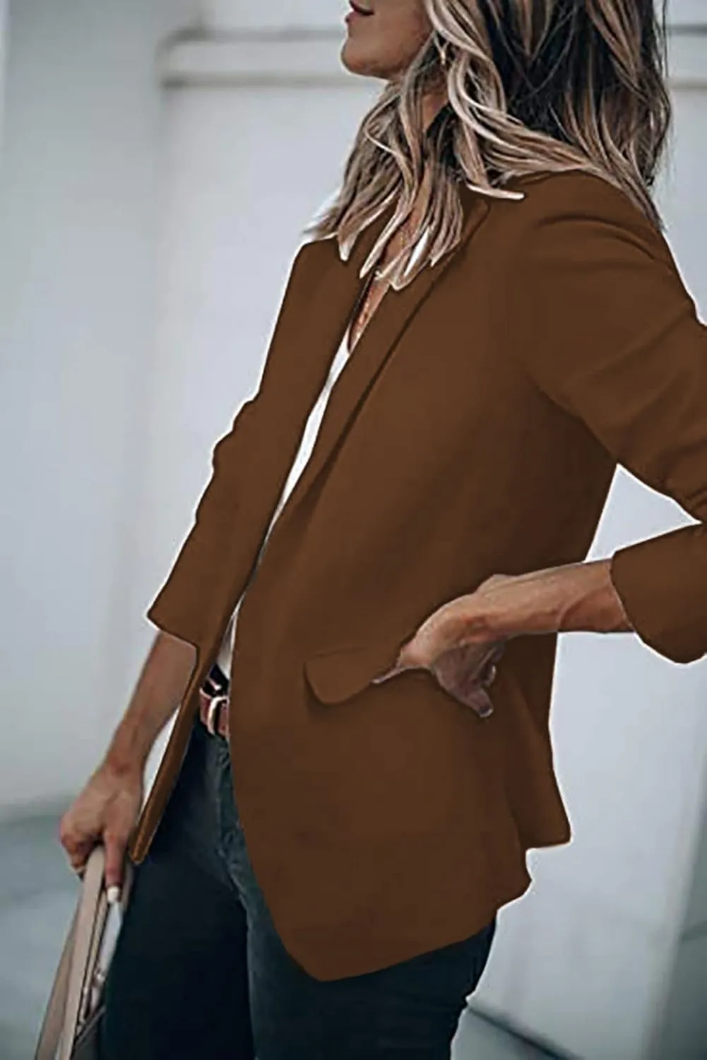 Women's Casual Lightweight Blazer Open Front Lapel Long Sleeve Jacket Suits Work Office Jackets Blazer for Daily/Work