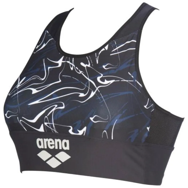 WOMEN'S GYM BRA TOP MESH BACK - PAINT/BLACK